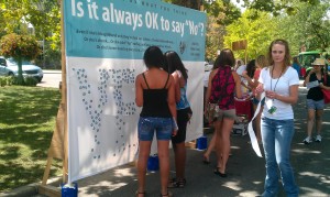 University students at the Prosecutor’s Office interactive display during “Welcome Week.” 